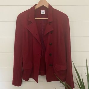Cabi Burgandy ponte knit chic blazer